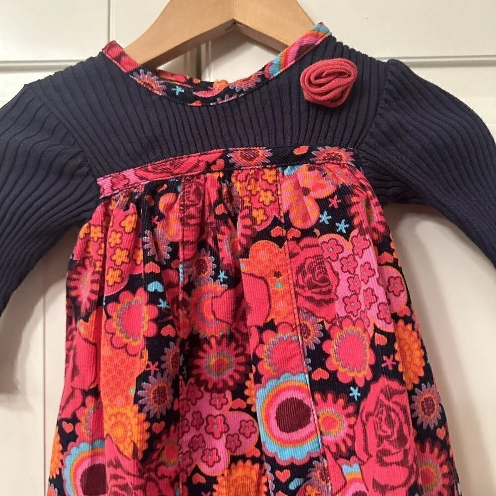 Le Top Baby Girl 3 Month Kaleidoscope Romper‎ Blue Pink